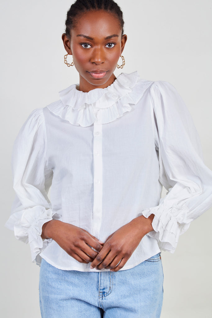 White double ruffle blouse_1