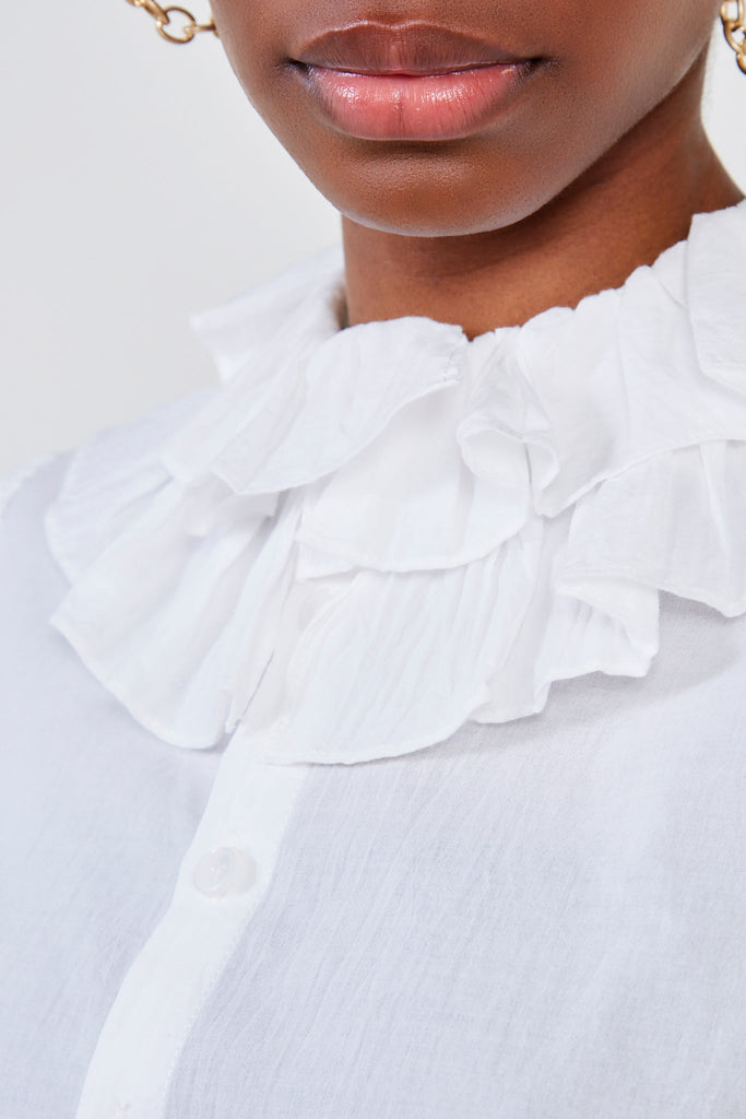 White double ruffle blouse_4