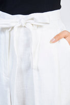 White linen tie waist trousers_4