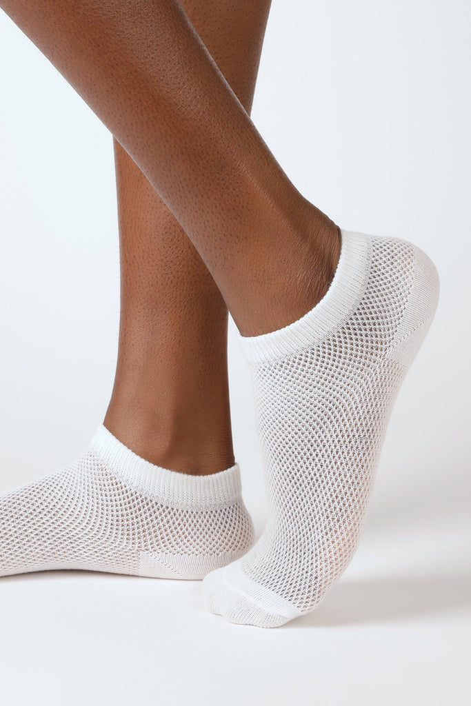 White mesh ankle socks_1