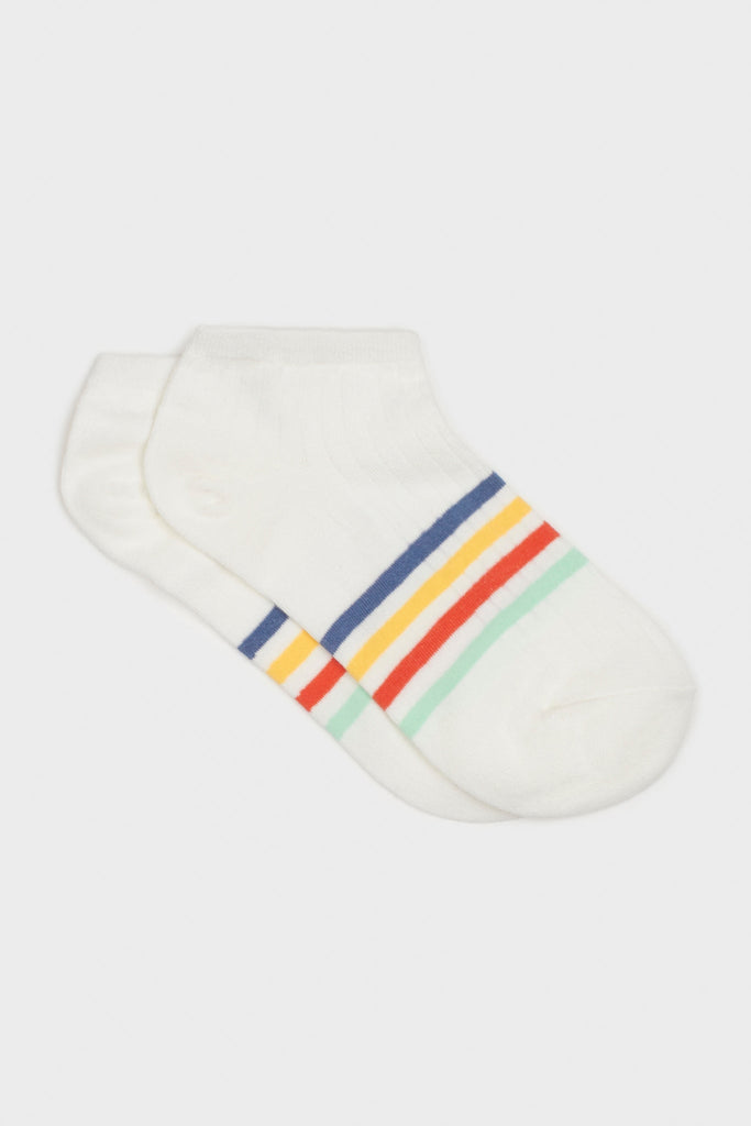 White multicolour striped ankle socks_3