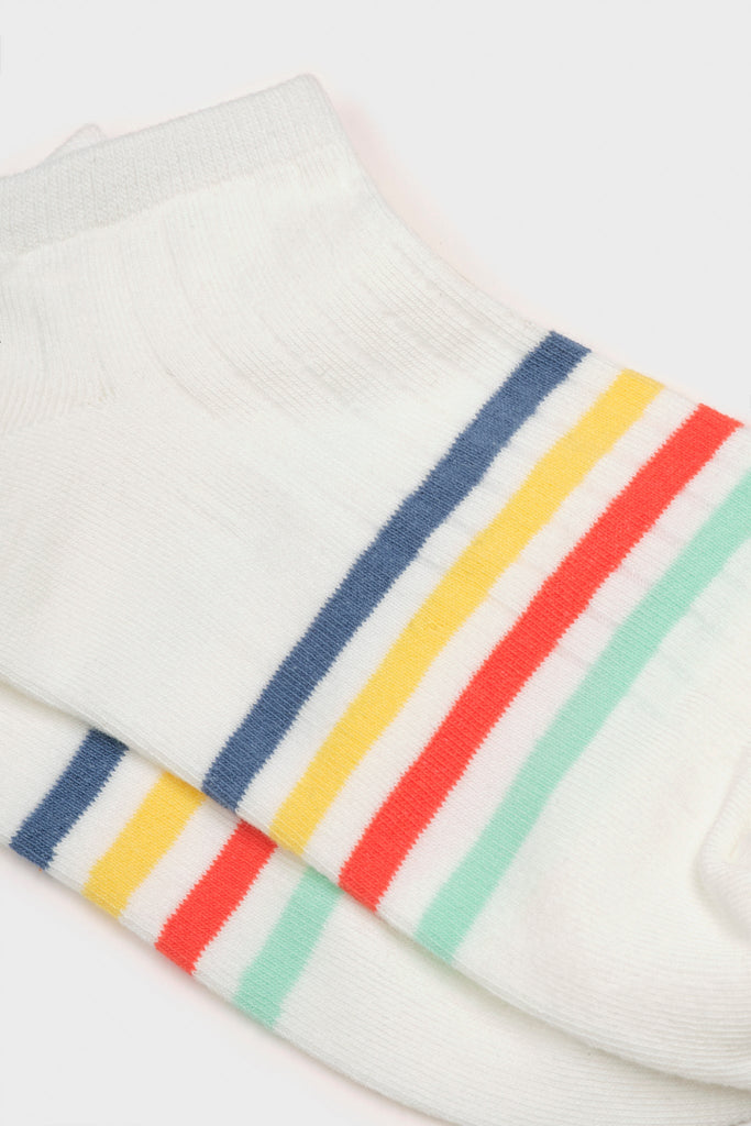 White multicolour striped ankle socks_4