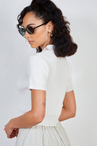 White ribbed zip up knit tee_2