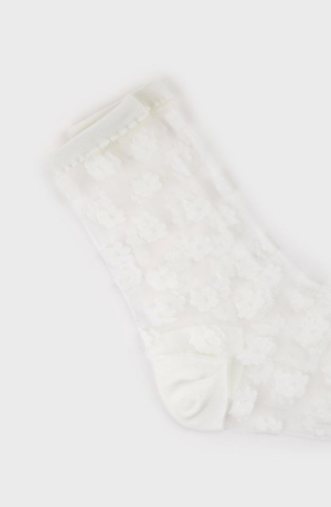 White sheer tiny flower socks_3