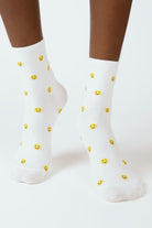 White tiny smiley faces socks_4