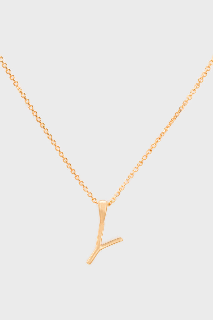 Charm necklace - Gold name initial letter 'Y'_1