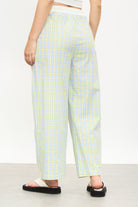 Yellow and blue checked tie waist trousers_2