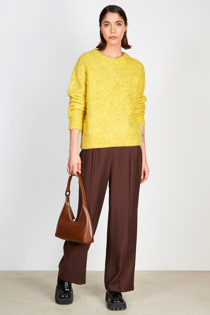 Yellow and brown ultra soft mohair jumper_5