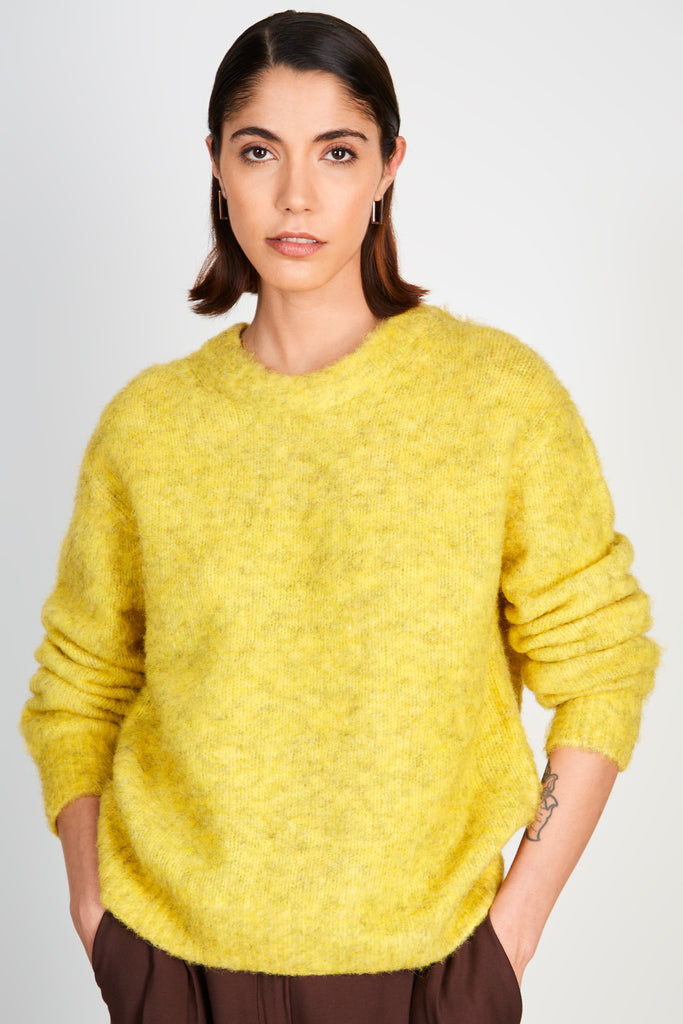 Yellow and brown ultra soft mohair jumper_2