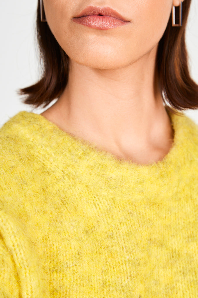 Yellow and brown ultra soft mohair jumper_4