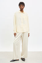 Yellow and white double striped shirt_4