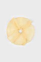 Yellow and white striped semi sheer scrunchie_1
