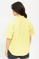 Yellow pocket front short sleeve shirt_2