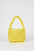 Yellow wooden beaded mini shoulder bag_1