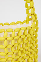Yellow wooden beaded mini shoulder bag_3