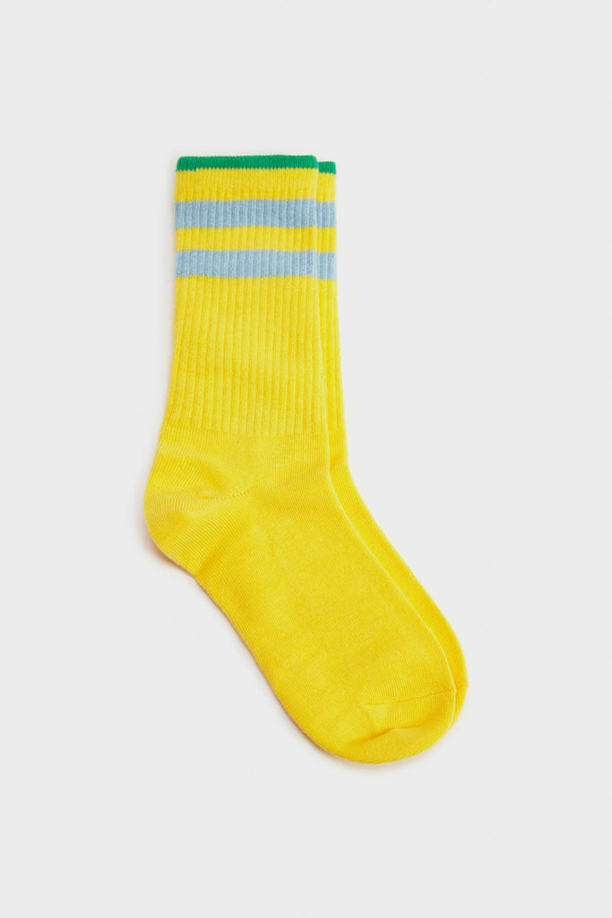 Yellow and blue thick varsity stripe socks_1