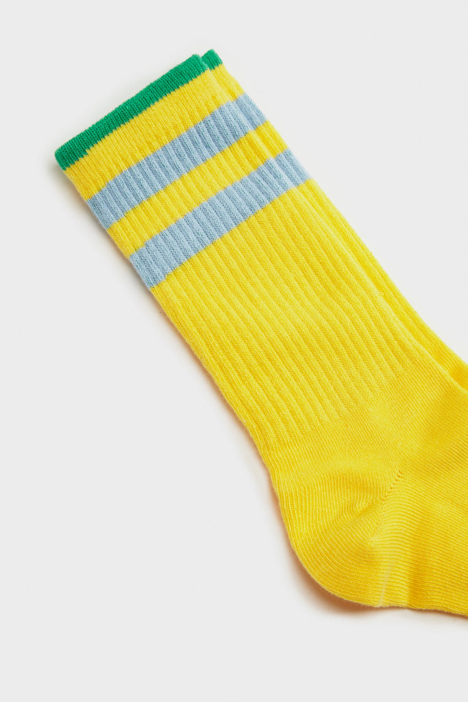 Yellow and blue thick varsity stripe socks_2