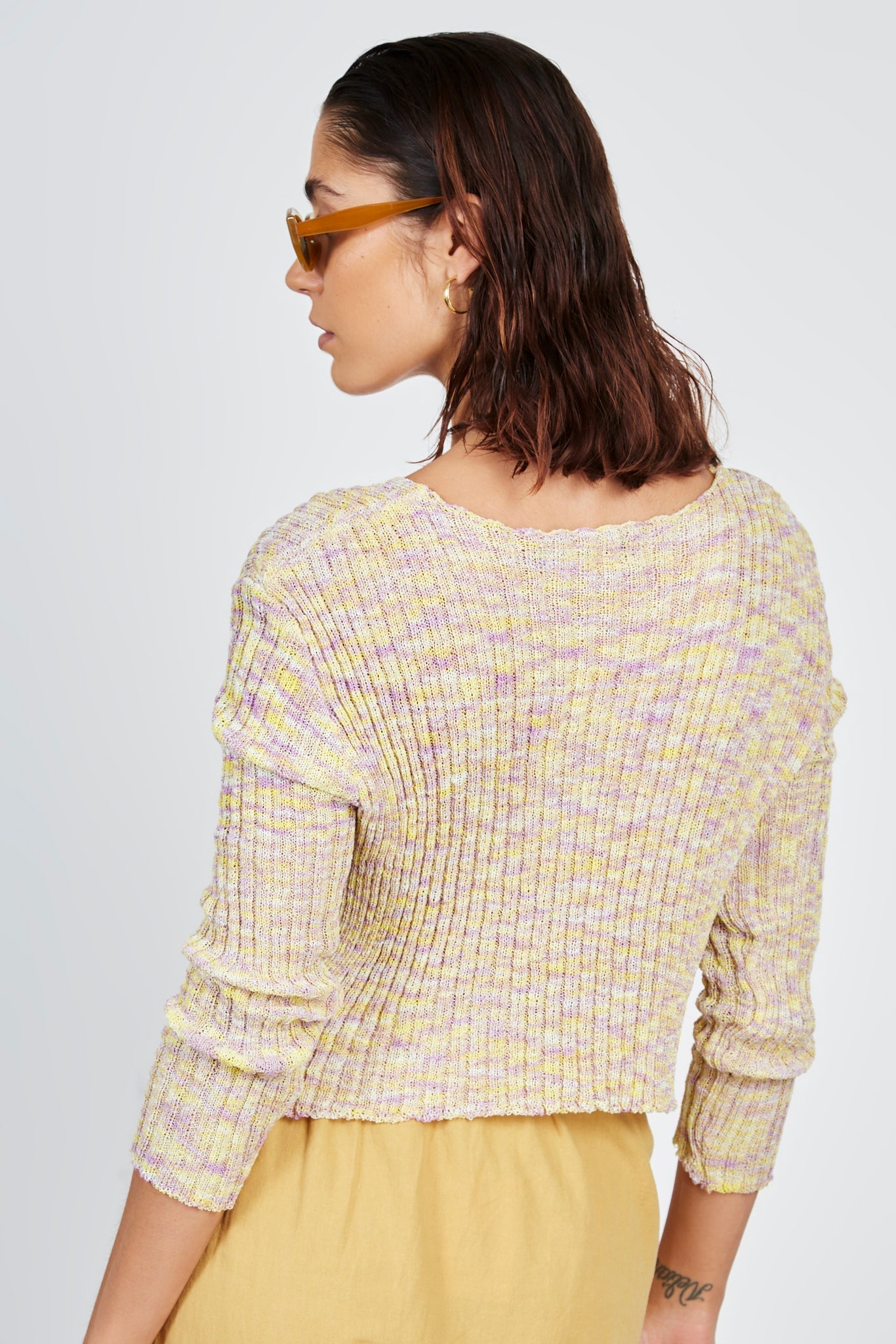 Yellow and purple multicolour cardigan_2