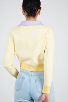 Yellow box check contrast collar jumper_2