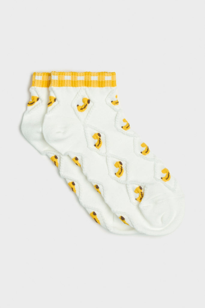 Yellow gingham banana socks_1