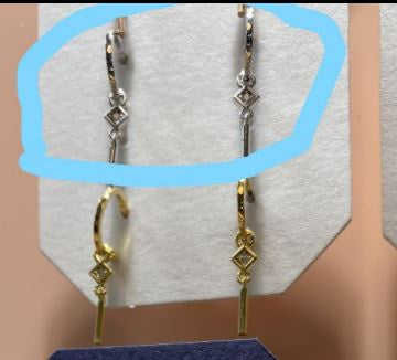 Silver diamante drop bar tiny hoop earrings_1