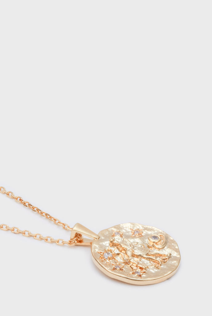 Gold zodiac charm necklace - Aquarius_1