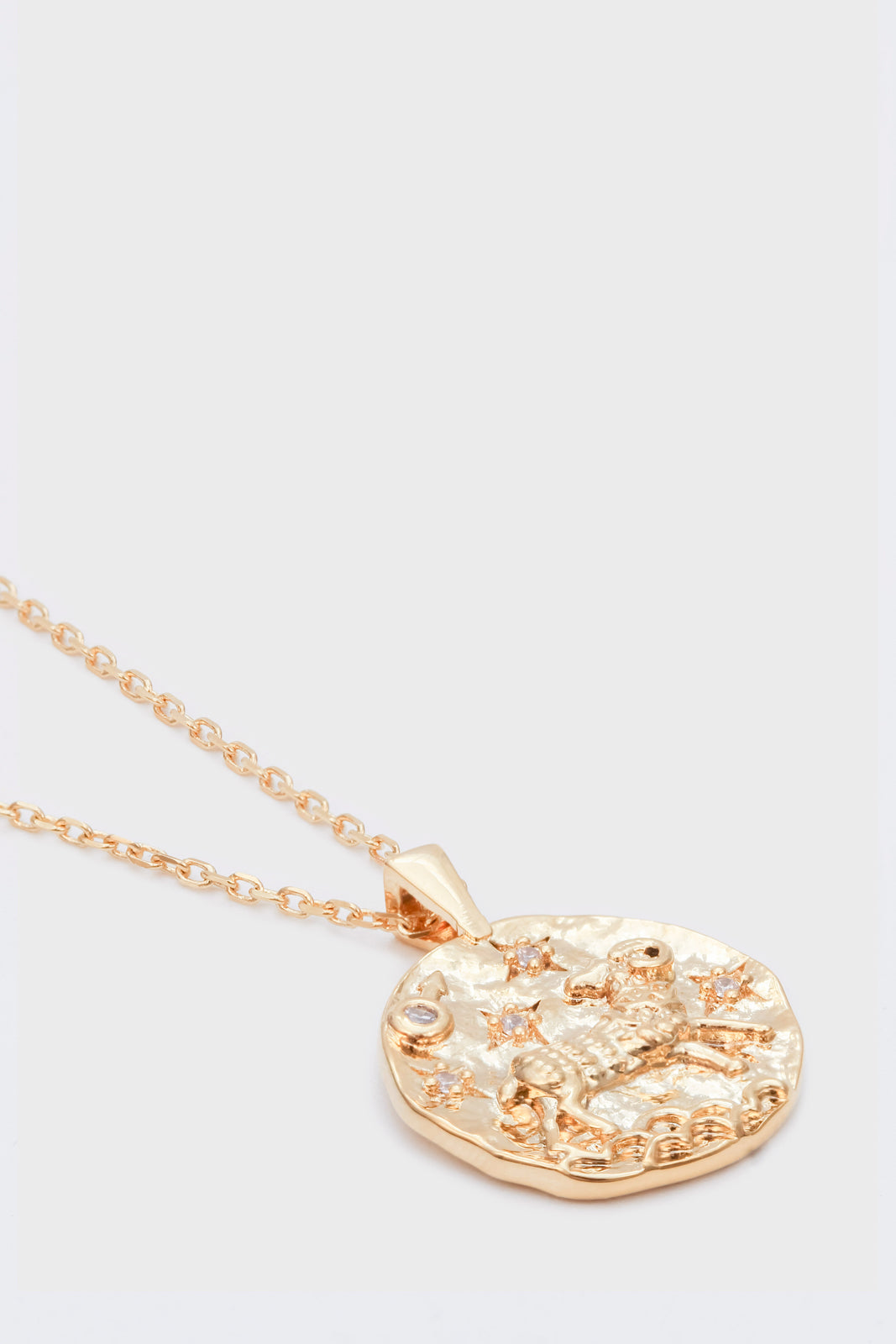 Gold zodiac charm necklace - Aries_1
