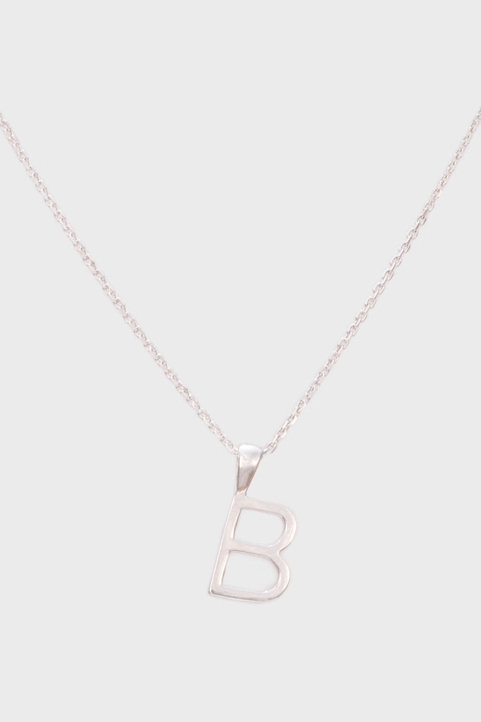 Charm necklace - Silver name initial letter 'B'_1