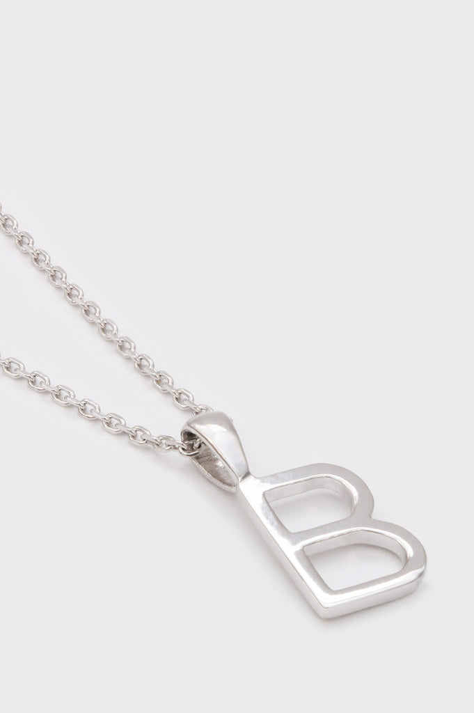 Charm necklace - Silver name initial letter 'B'_2