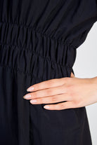 Black smocked waist dress_3