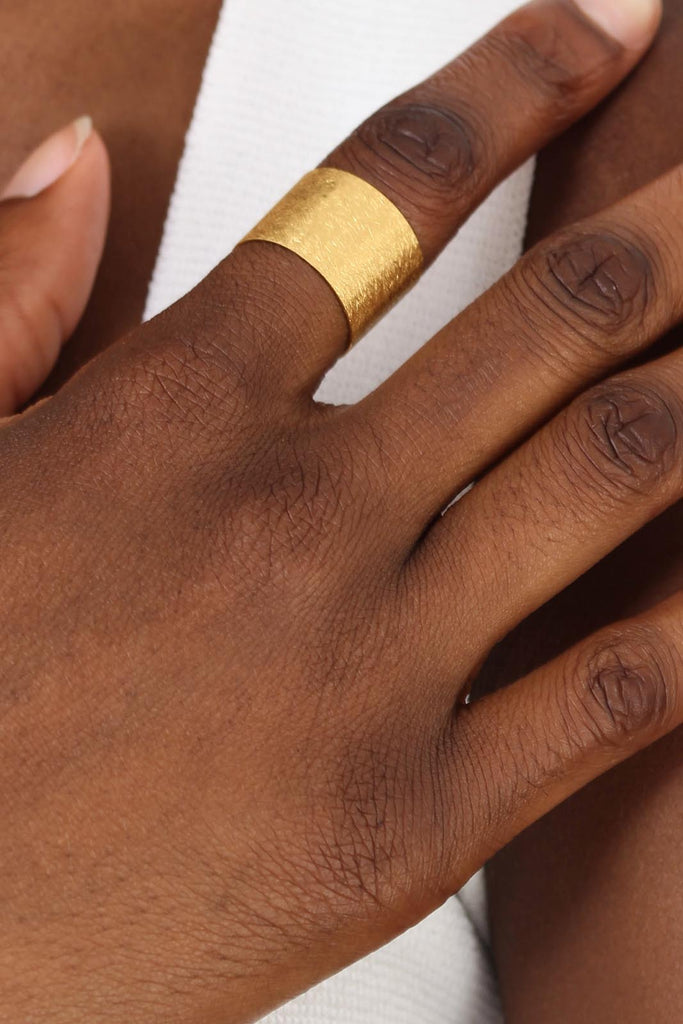 Brushed gold cuff ring_2