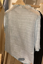 Light blue sheer ruched short sleeved top_1