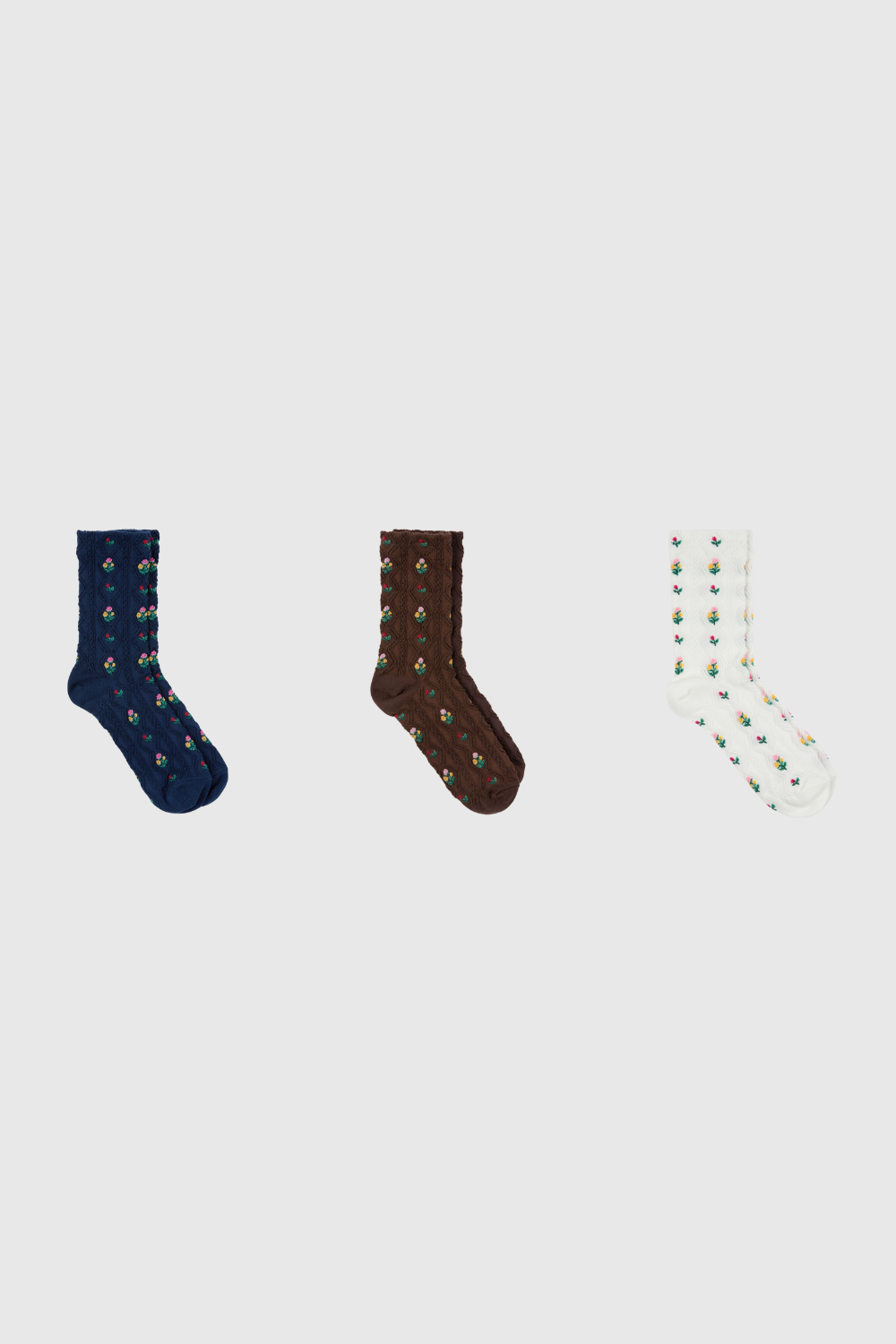 Floral garden socks - Set of 3