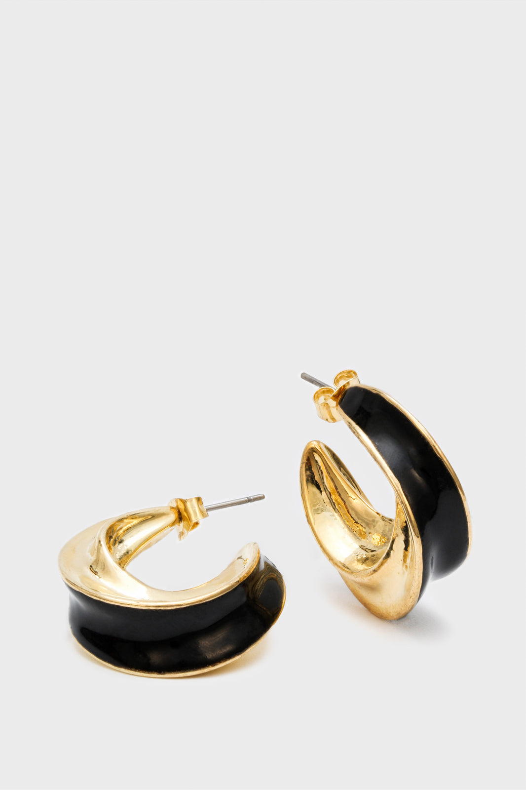 gold thick shaped hoops