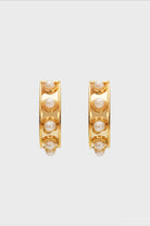 Gold dotted pearl mini hoops_2