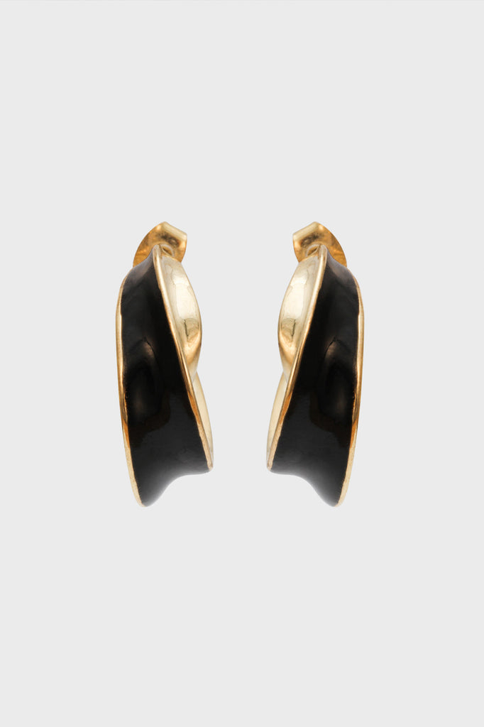 Black and gold thick shaped hoops_2