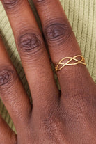 Gold interwoven strands ring_2