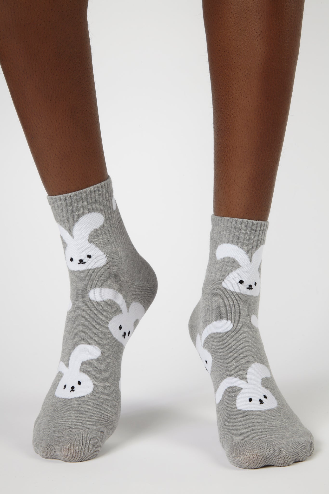 Grey and white 'Zodiac Rabbit' floppy ears socks_4