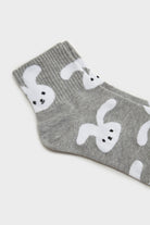Grey and white 'Zodiac Rabbit' floppy ears socks_2