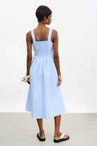 Pale blue bodice box pleat midi dress_2