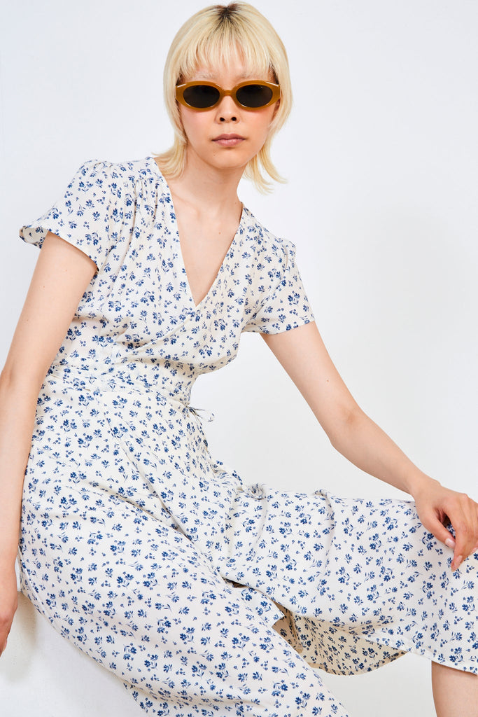 Ivory and blue floral print wrap dress_5