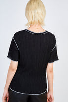 Black ivory trim collar tee_2