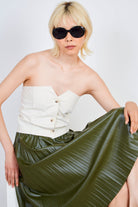 Ivory button front strapless top_5