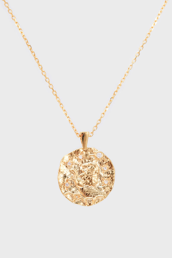 Gold zodiac charm necklace - Leo_2