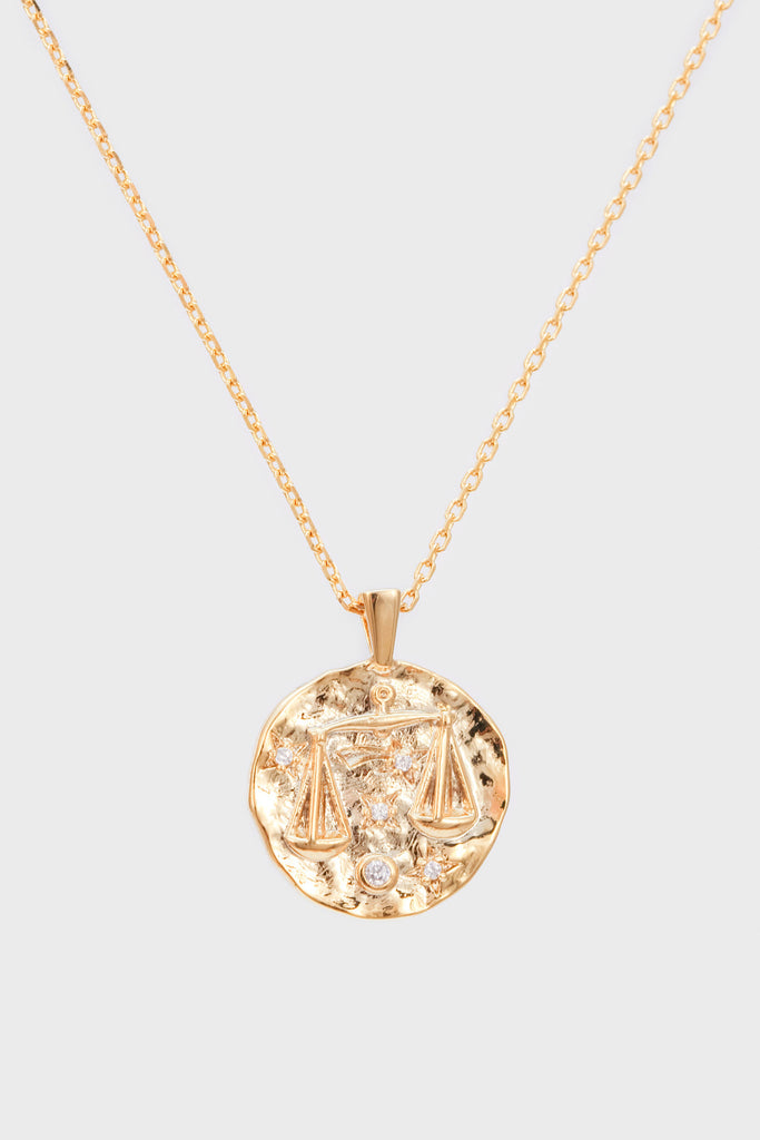 Gold zodiac charm necklace - Libra_2
