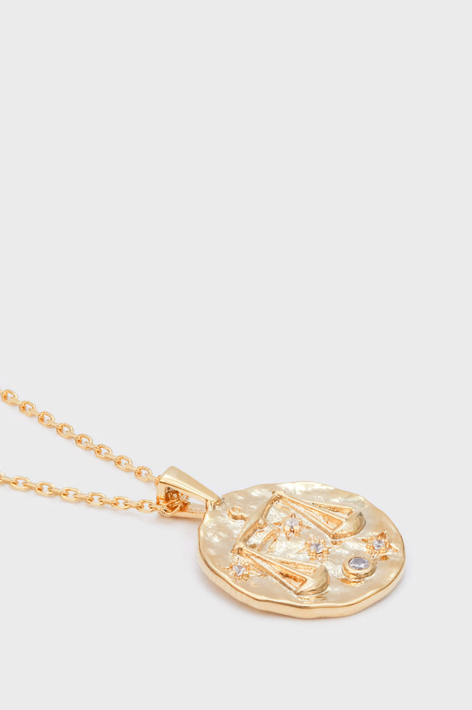 Gold zodiac charm necklace - Libra_1