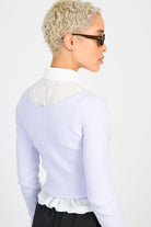 Lilac V back cross front knit top_2