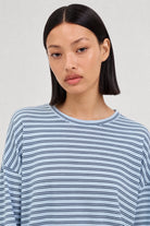 Light blue and navy horizontal double stripe long sleeve tee_3