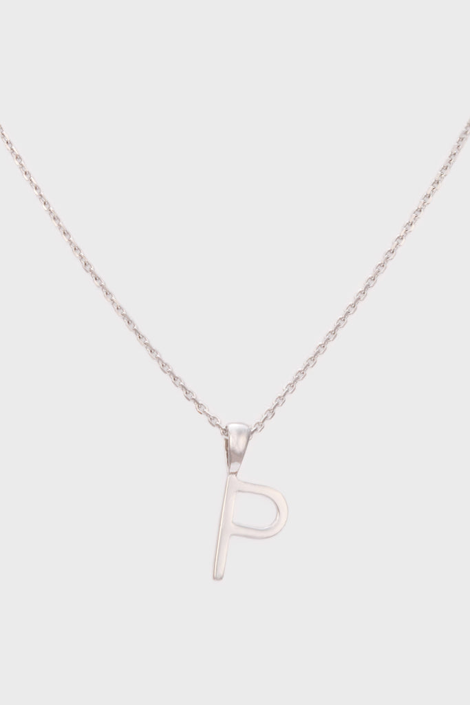 Charm necklace - Silver name initial letter 'P'_1
