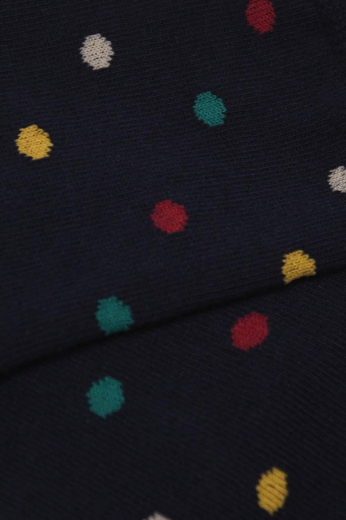 Navy rainbow polka dots socks_4